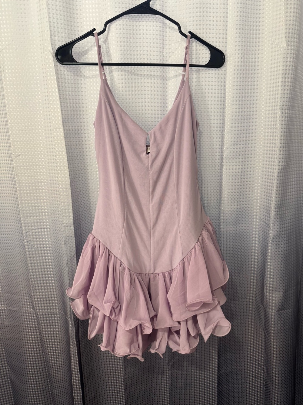 Sleeveless Ruffle Mini Dress - Light Mauve